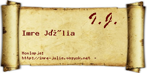 Imre Júlia névjegykártya